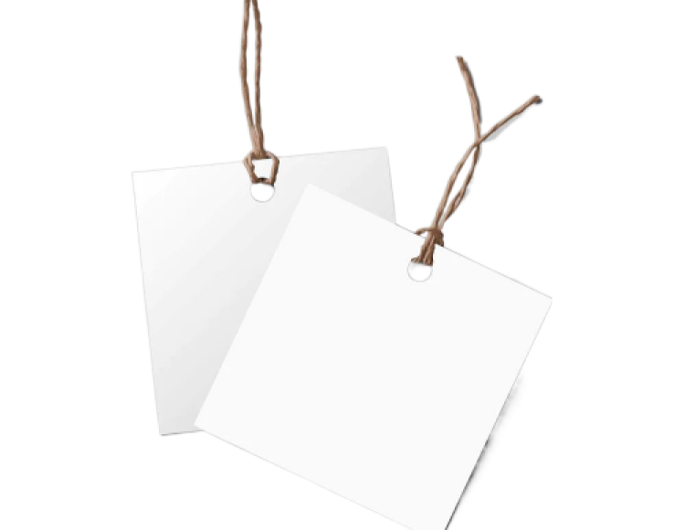 White Background Square Custom Hangtag Best Hangtag Manufacturer